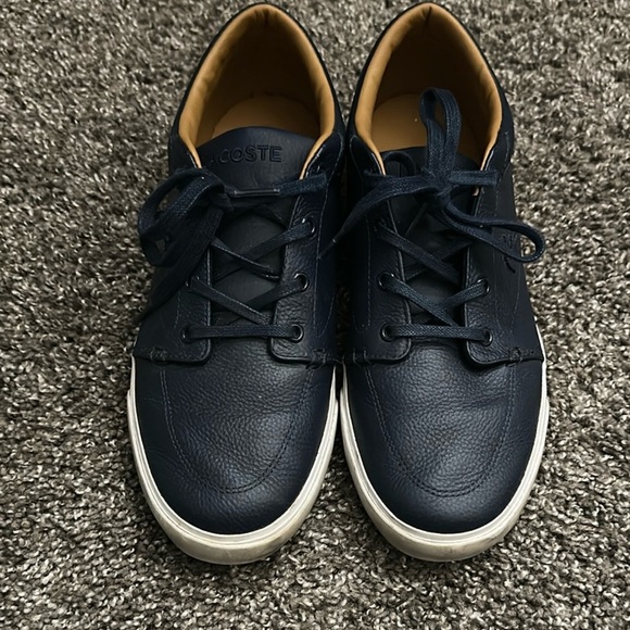 Lacoste Blue Leather Sneakers size 8.5 - Picture 3 of 11